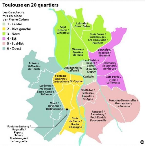 kaart van Toulouse in de buurt