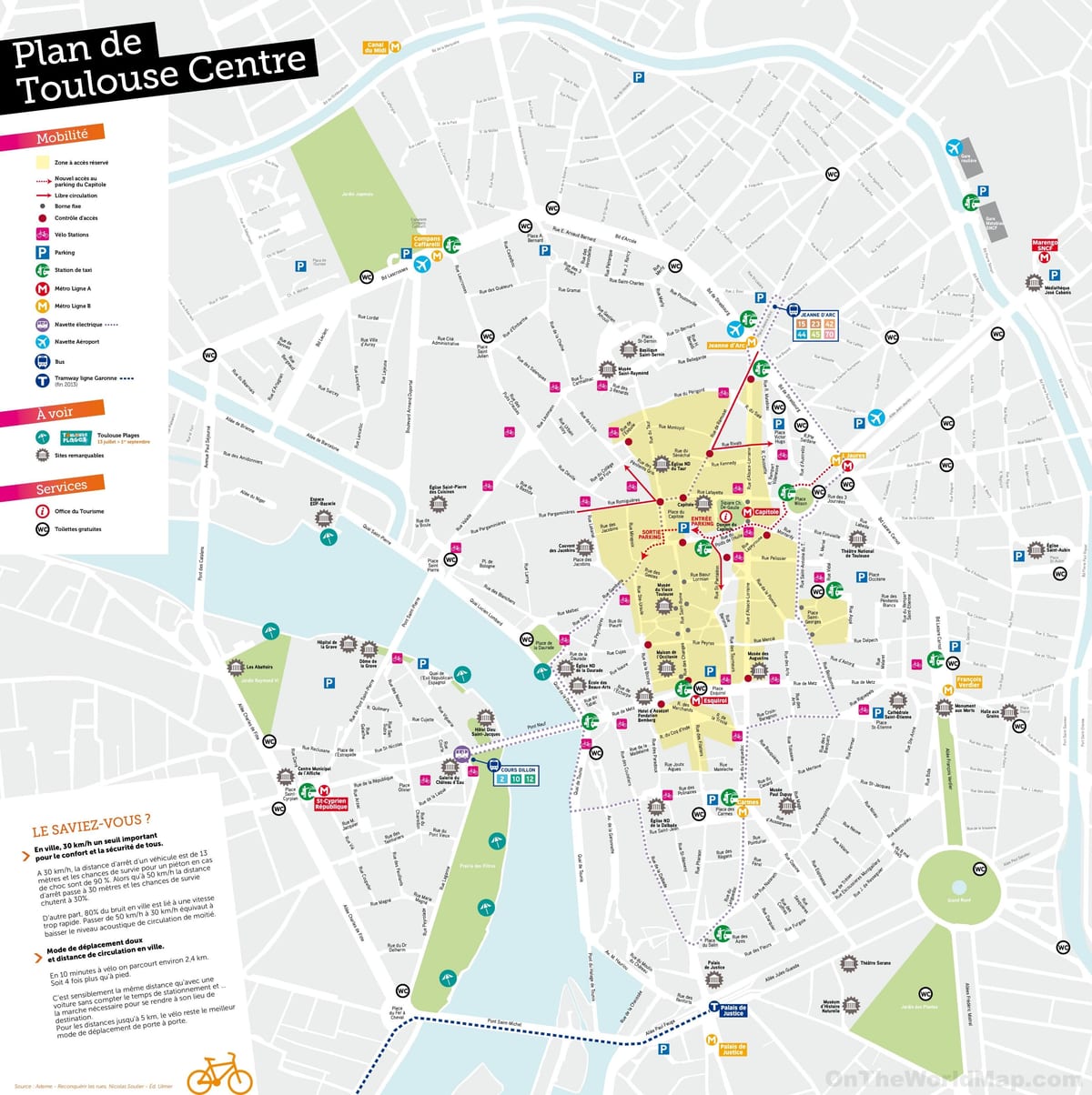 kaart van Toulouse plaats 