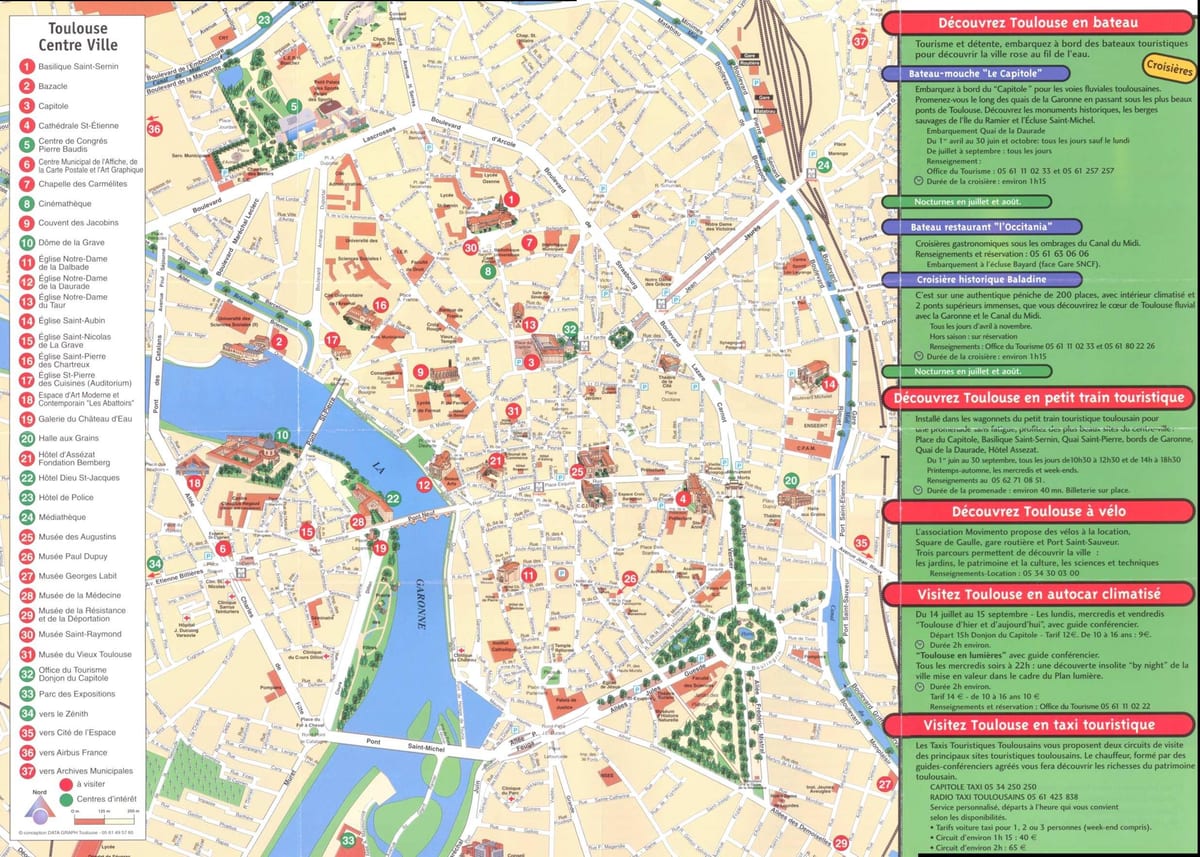 Toulouse attractie kaart