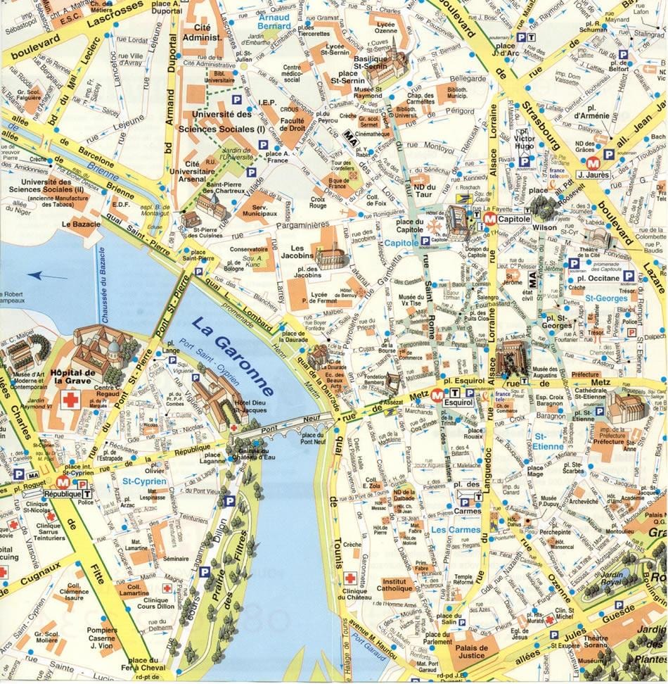 kaart van Toulouse voorstad