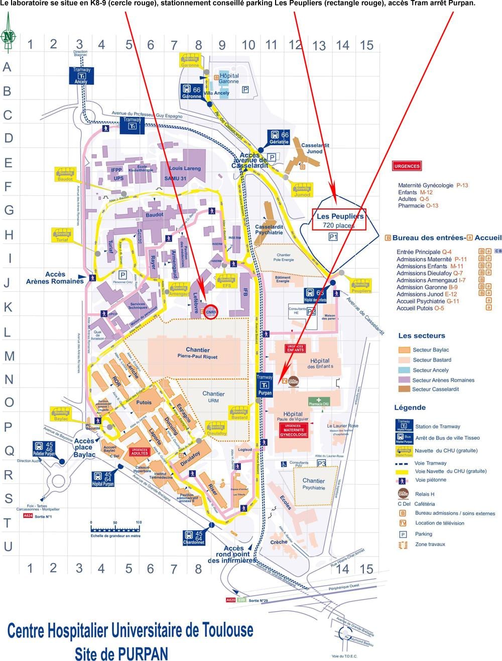 kaart van Toulouse ziekenhuis