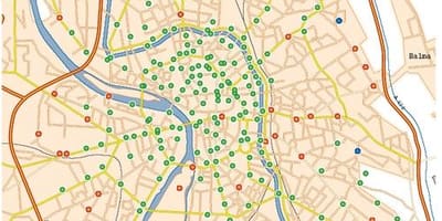 Kaart van Toulouse fiets