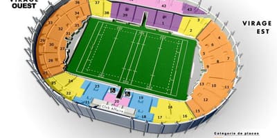 Kaart van Toulouse stadion 