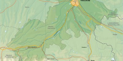 Topografische kaart van Toulouse