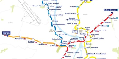 Kaart van Toulouse tram