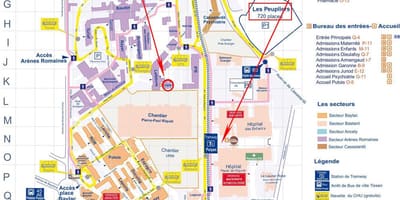 Kaart van Toulouse ziekenhuis